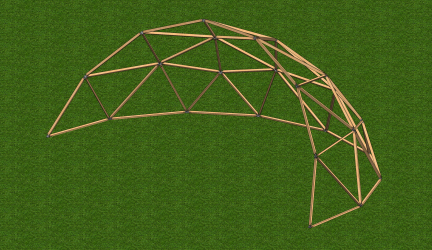 3d model geodesic arch wooden structure